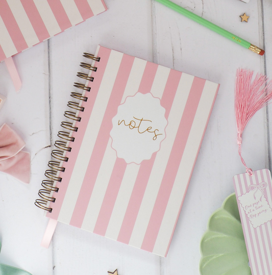 Blush Pink Candy Cane | Personalised Notebook