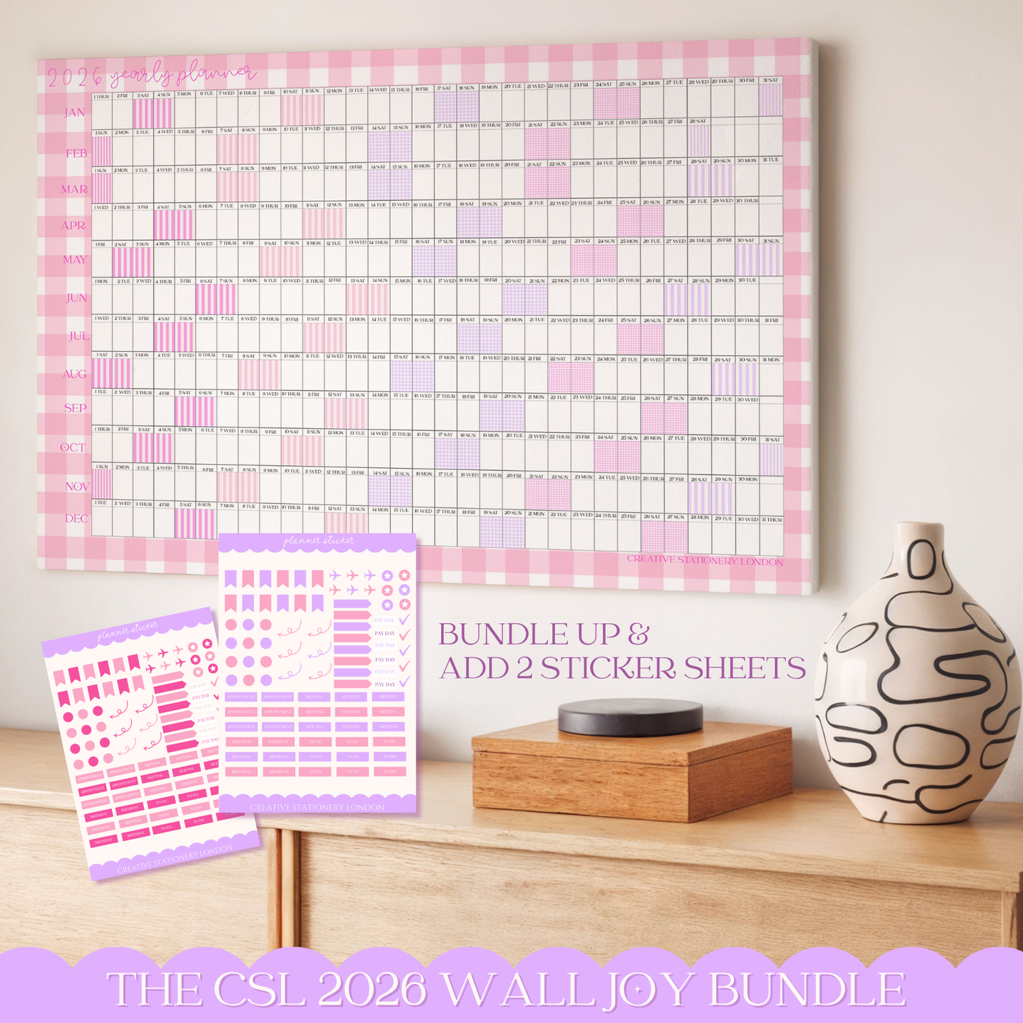 The Wall Joy Set | Wall Planner & A6 Sticker Sheets