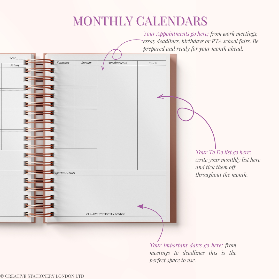 Personalised Undated Planner | Pink