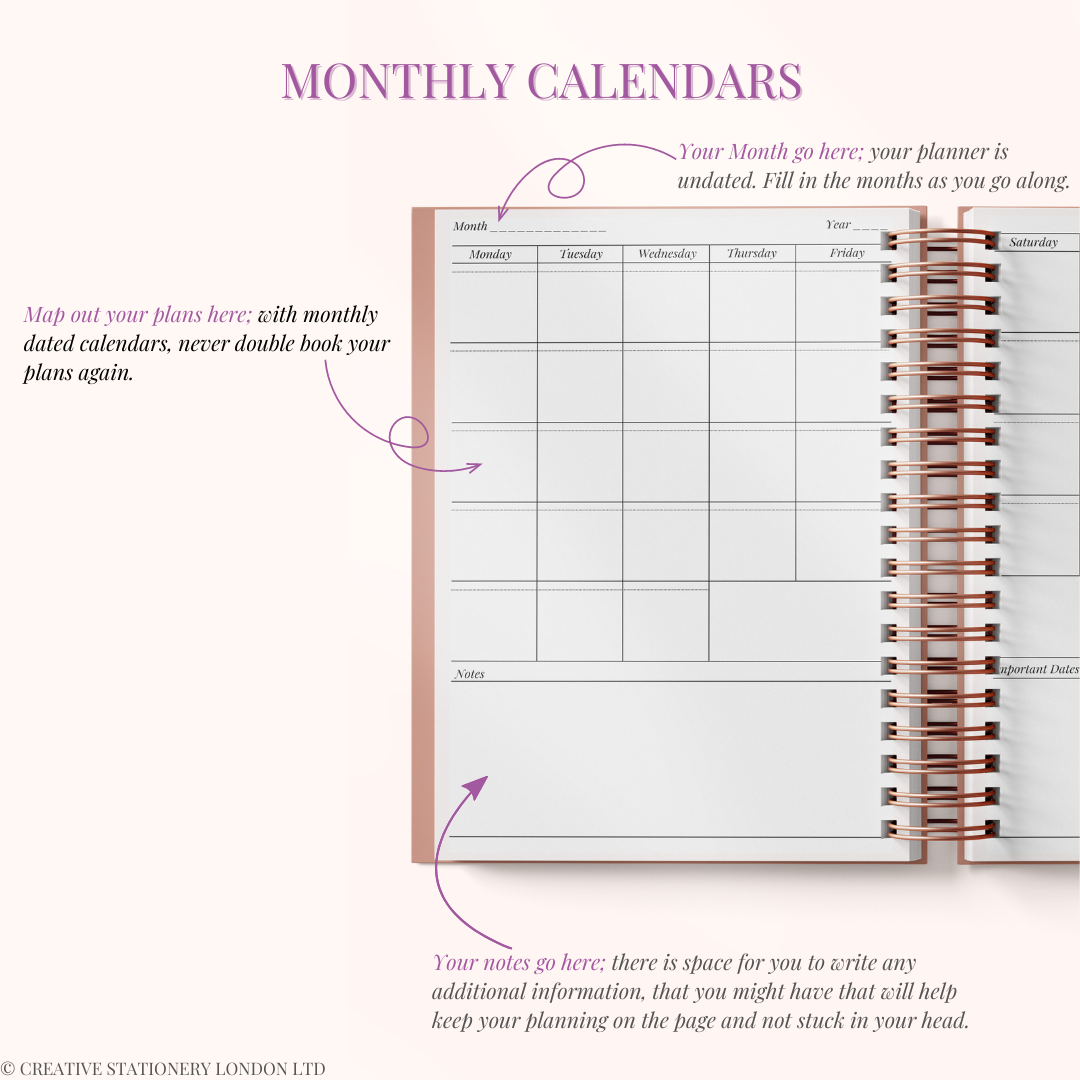 Personalised Undated Planner | Pink
