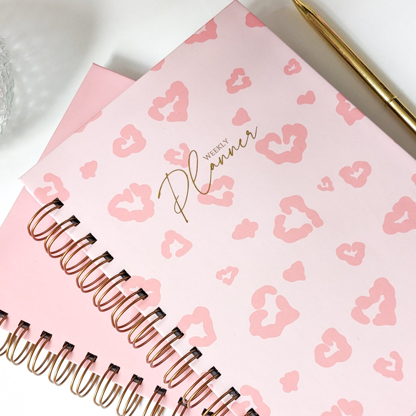 Personalised Undated Planner | Soft Leopard | Dusky Pink