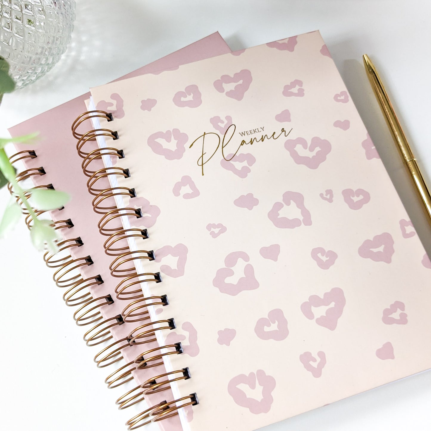 Personalised Undated Planner | Soft Leopard | Mocha
