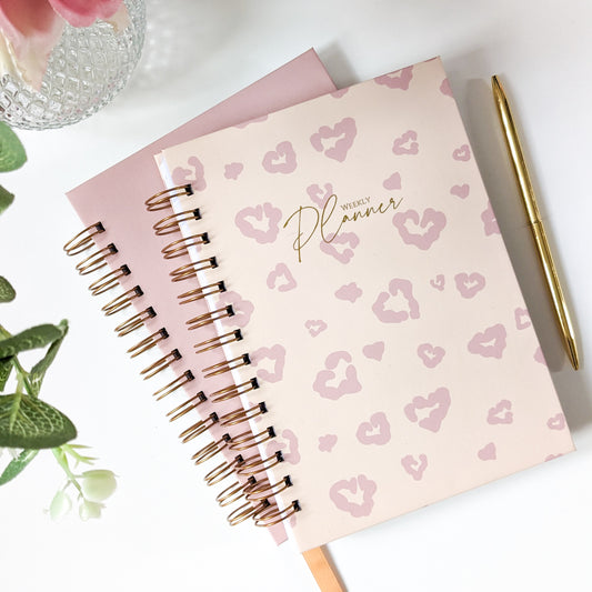Personalised Undated Planner | Soft Leopard | Mocha