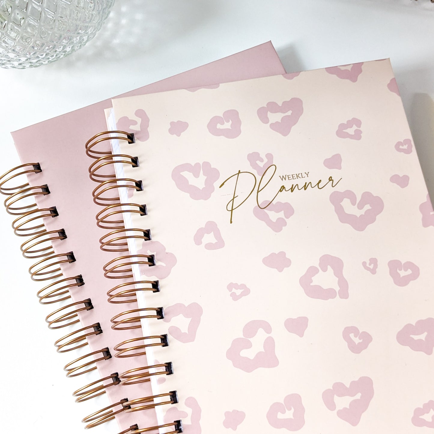 Personalised Undated Planner | Soft Leopard | Mocha