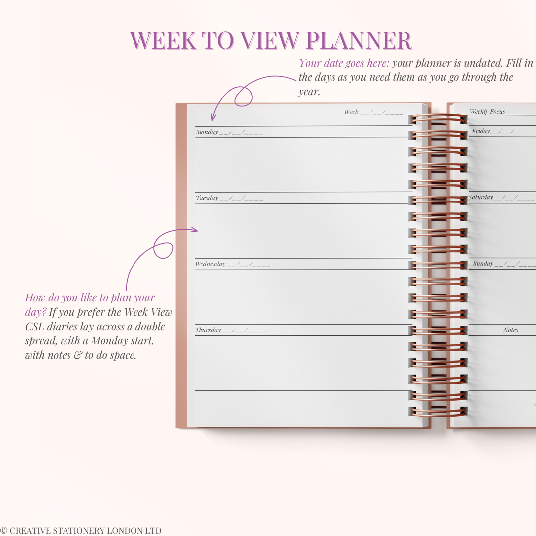 Personalised Undated Planner | Pink