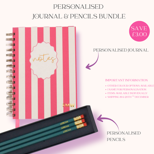 Personalised Journal & Pencils Bundle