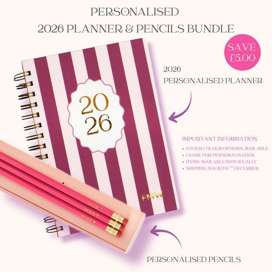 2026 Personalised Planner & Pencils Bundle