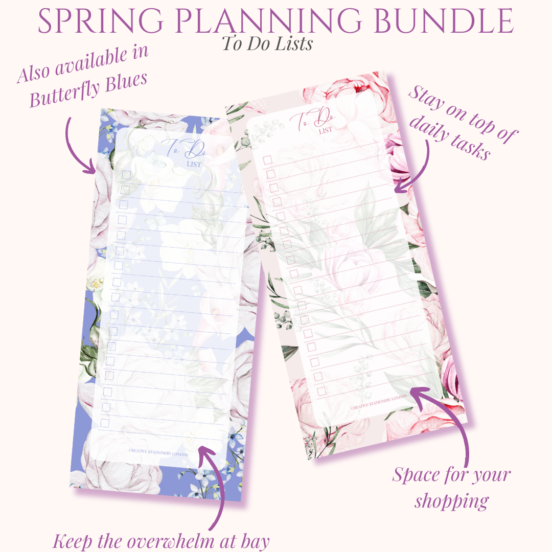 To Do List | Digital Download Desk Pad | Butterfly Blues