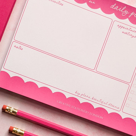 CSL Colour Choice | A5 Daily Desk Planner Pad & Pencil Bundle | Velvet Rose