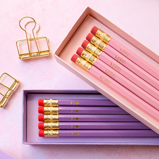 Personalised Pencil Gift Sets | Add Names | Choose Colours