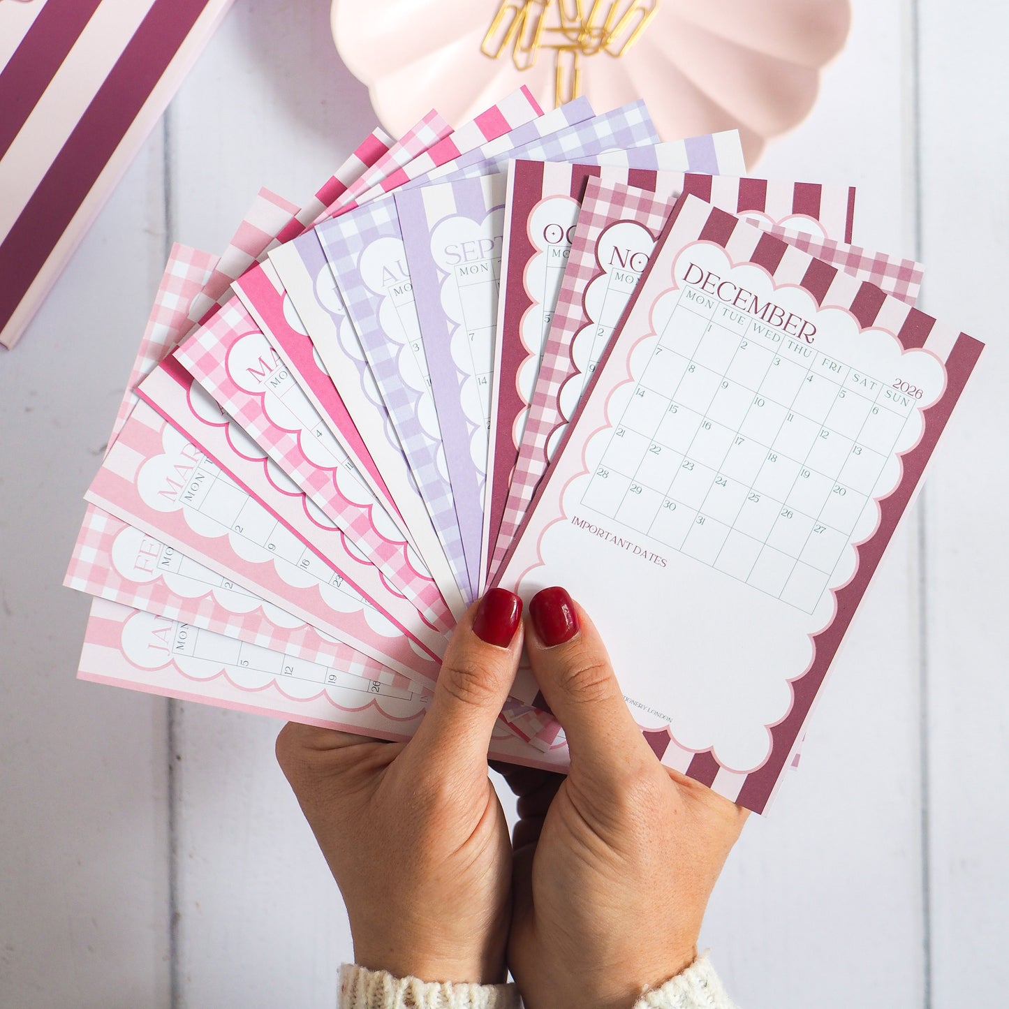 2026 A6 Desk Calendar & Stand | Portrait