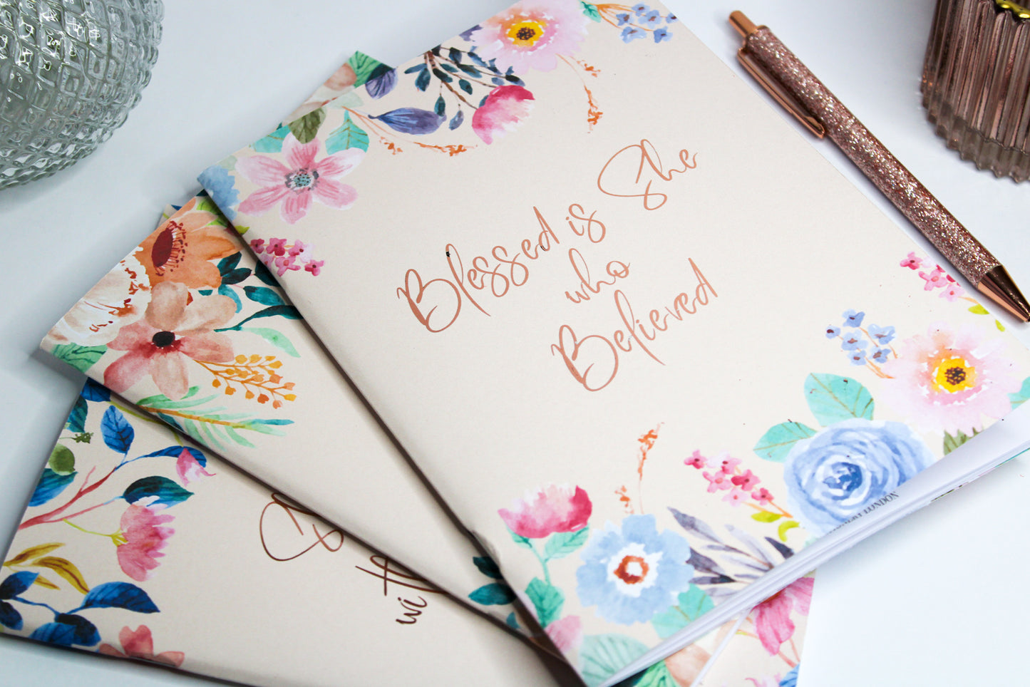 Personalised Christian Softcover Notebook | Faith without Borders | Luke 1:45