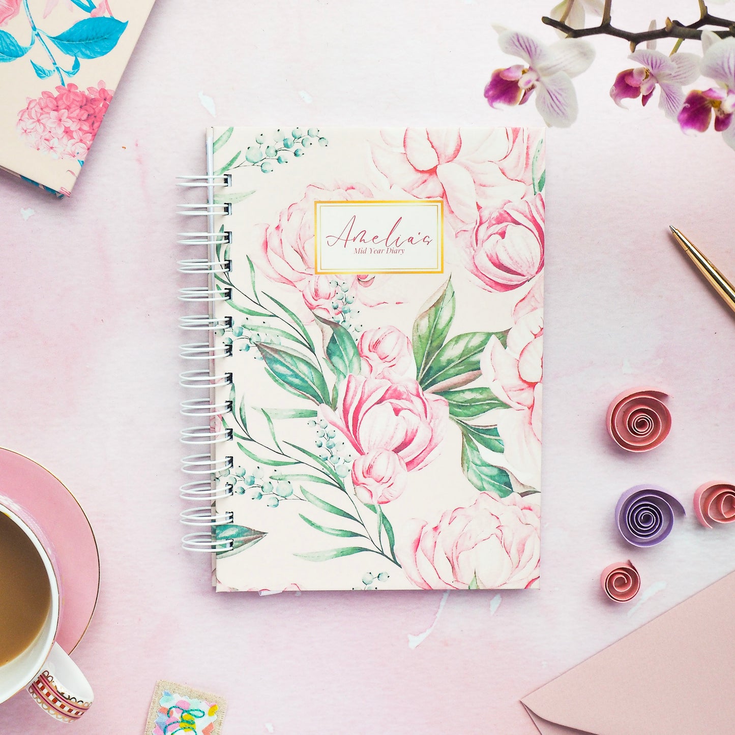 Personalised 2024 Diary | Pink Peony