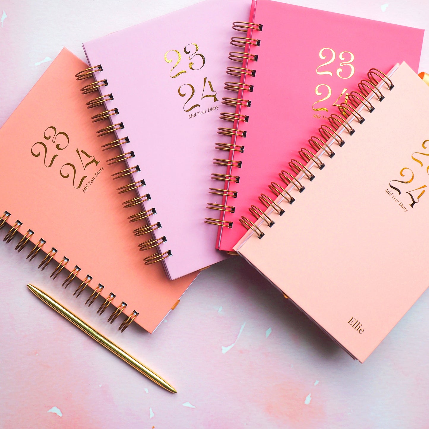 Personalised | 23/24 Mid Year Diary | Colour Me Pinks Collections