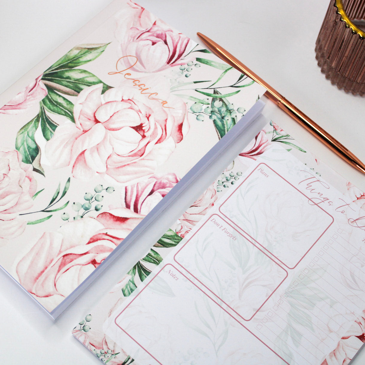 Personalised Stationery Gift Set | Peony Collection | Build Your Own