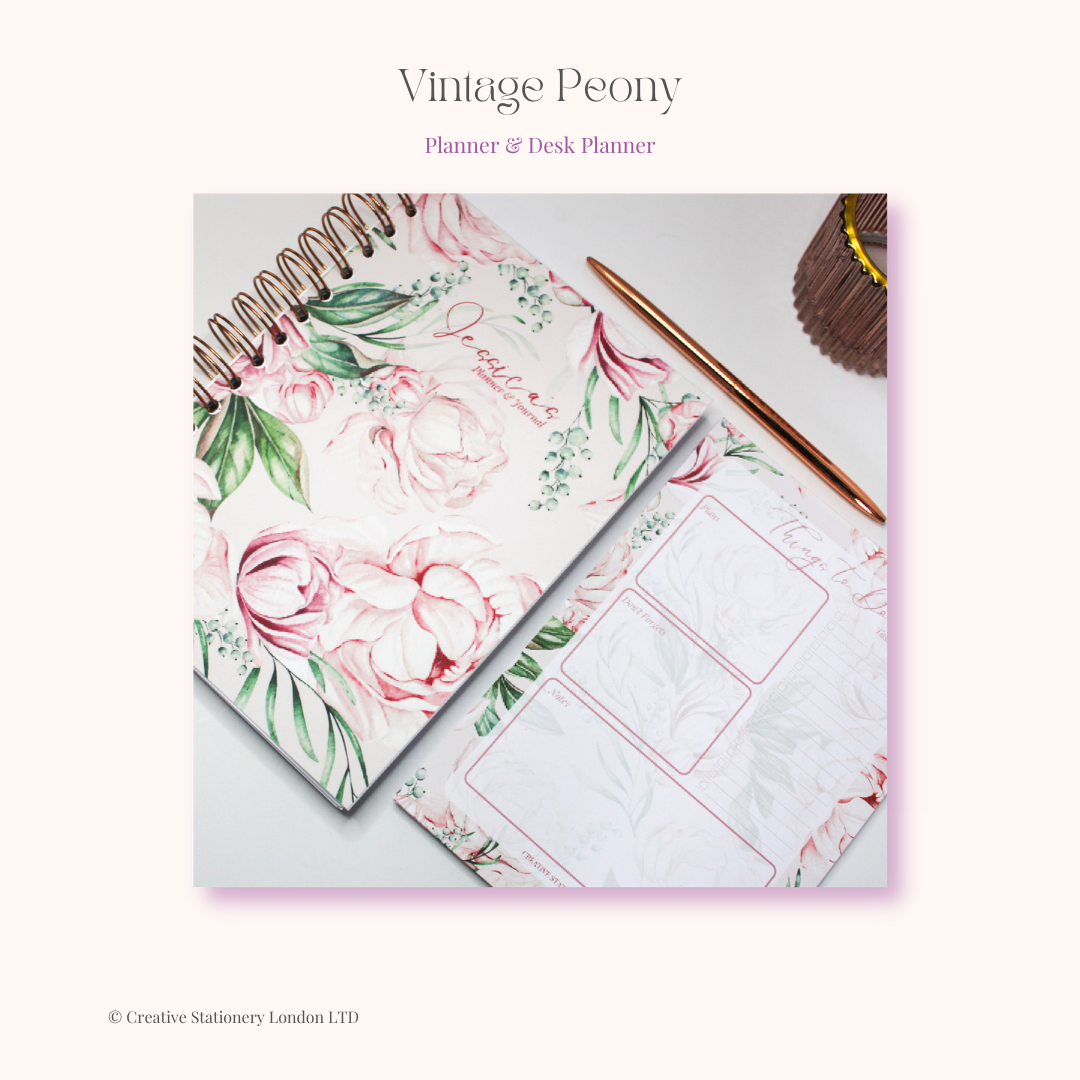 Personalised Stationery Gift Set | Peony Collection | Build Your Own