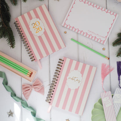 Blush Pink Candy Cane | Personalised Notebook