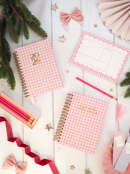 It all starts with a scribble | Personalised Lined Notebook | Blush Pink