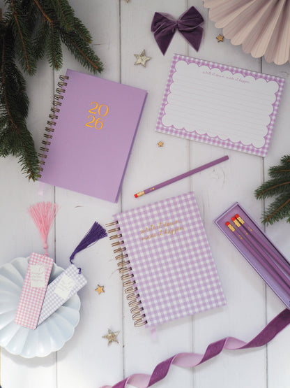 Write it Down, Make it Happen | Personalised Lined Notebook | Lilac