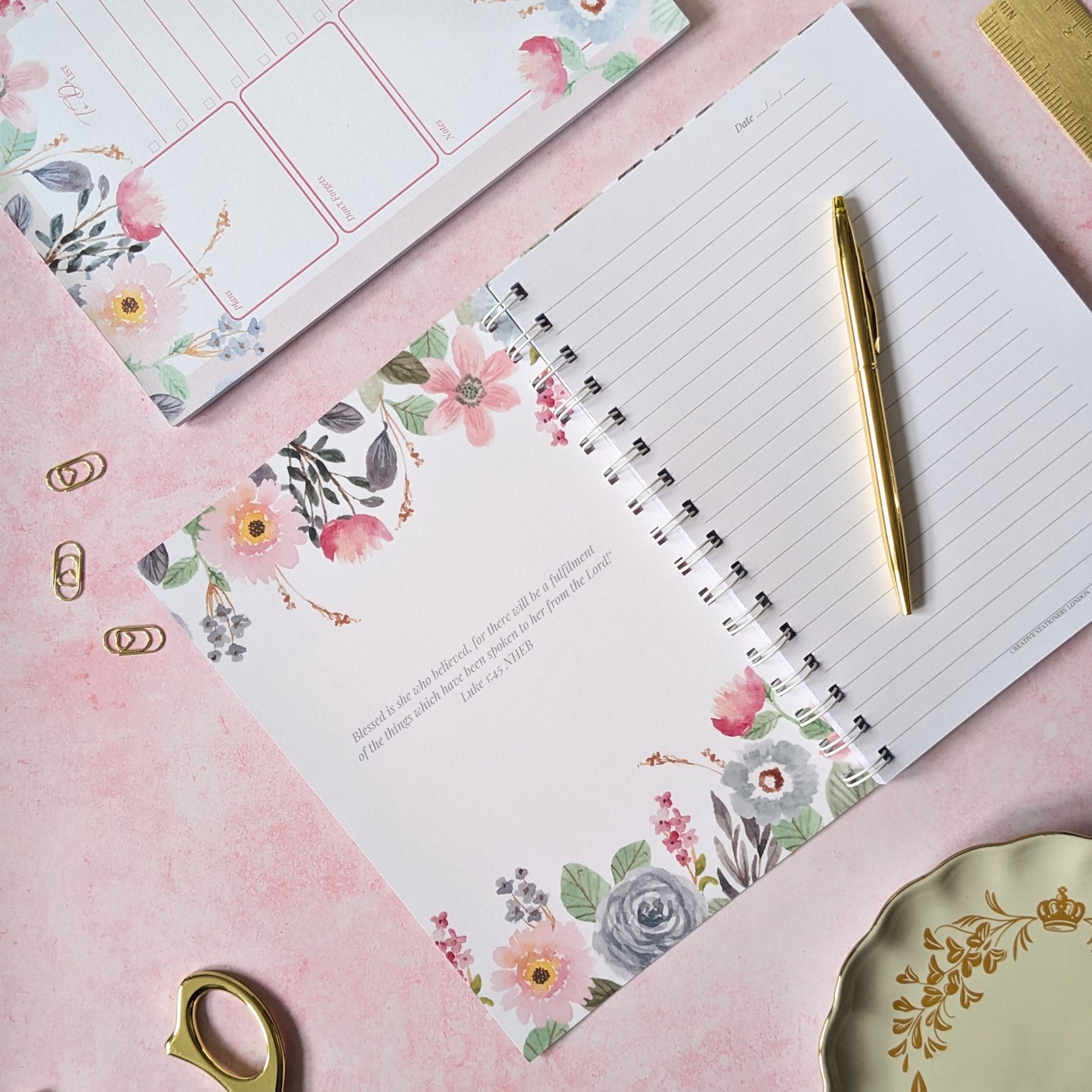 Blessed is She who Believed | Luke 1:45 | Personalised Journal | Christian Faith Stationery