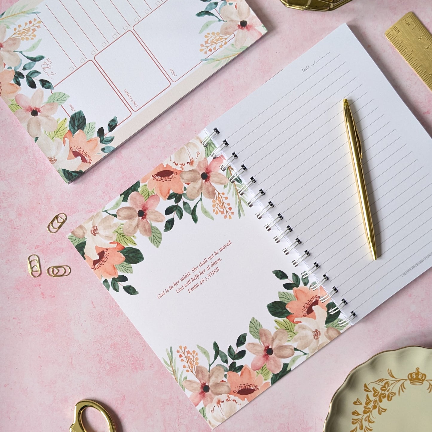 God is Within Her she will not Fail | Psalm 46:5 | Personalised Journal | Christian Faith Stationery