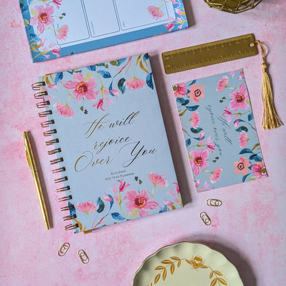 Personalised Luxury Academic Mid Year 25-26 Christian Diary | He will rejoice over you
