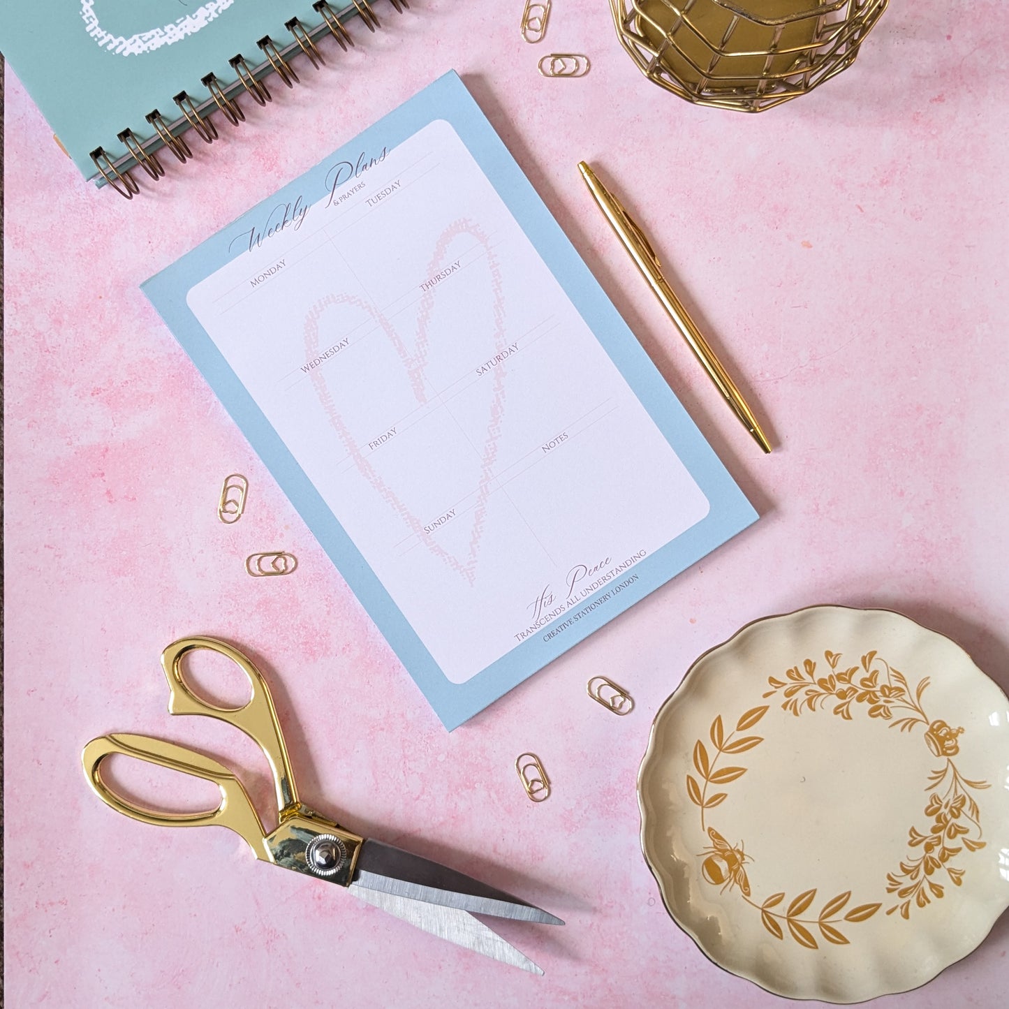 Christian Stationery | A5 Weekly Planner Pad | His Love & Promises Collection