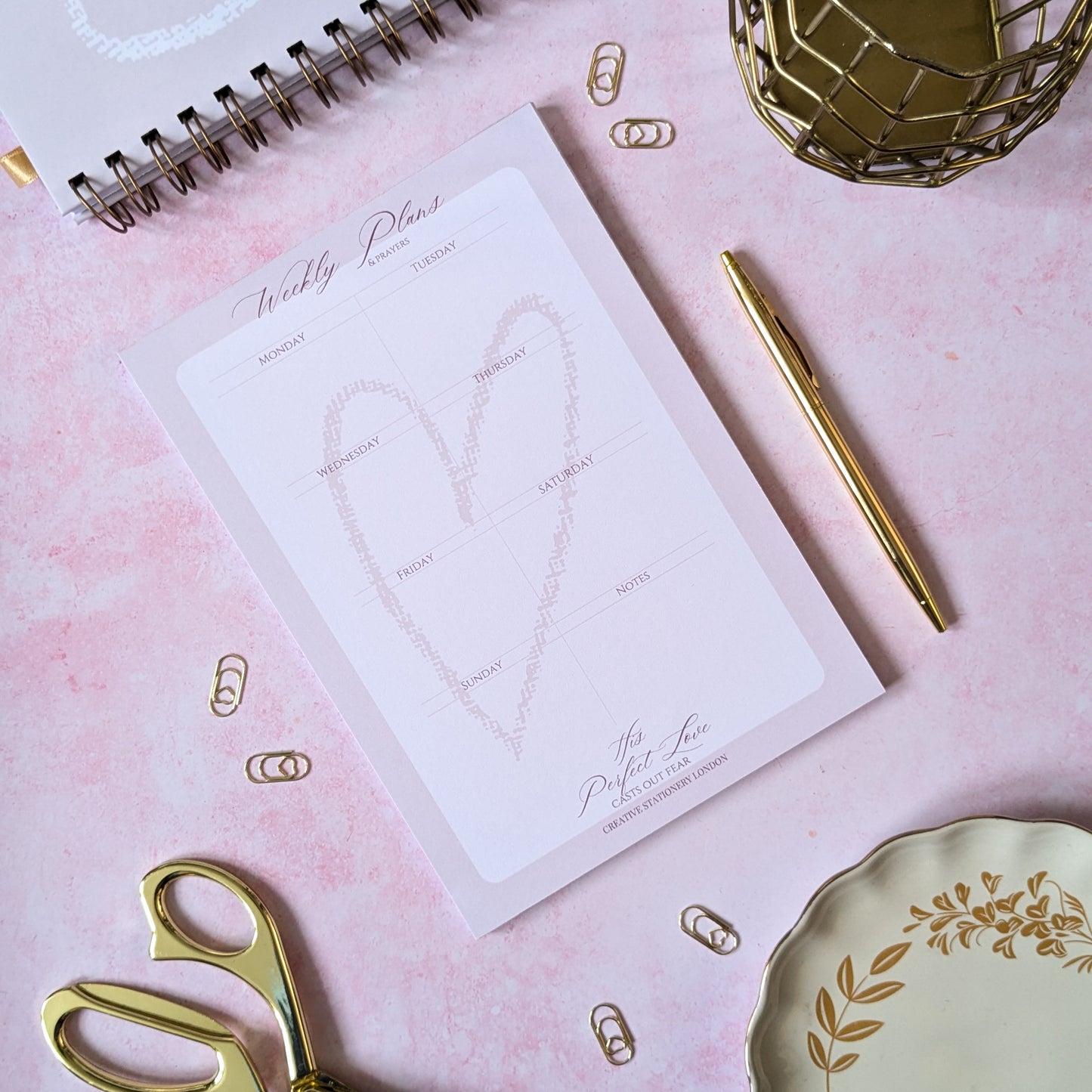 Christian Stationery | A5 Weekly Planner Pad | His Love & Promises Collection