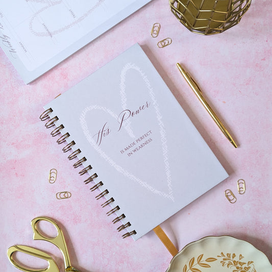 Christian Stationery | Personalised Bible Journal | His Power | 1 Corinthians 12:9