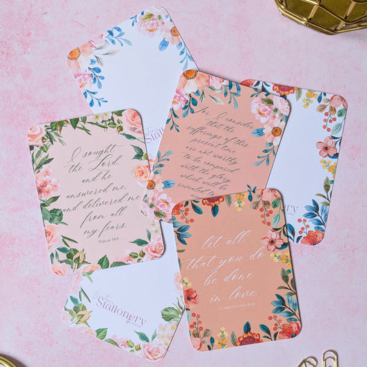Truth in Florals Collection | Mini Encouragement Postcards | Christian Faith Stationery