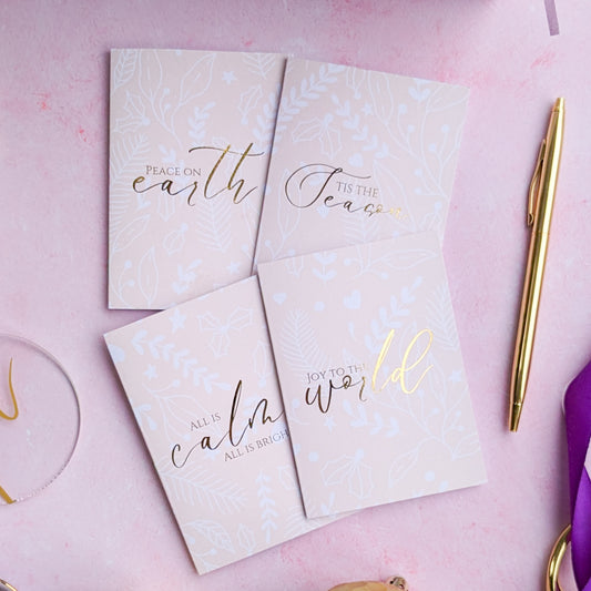 Christmas Cards | Gold Foil | 4 Pack
