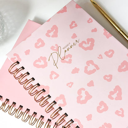 Personalised Undated Planner | Soft Leopard | Dusky Pink