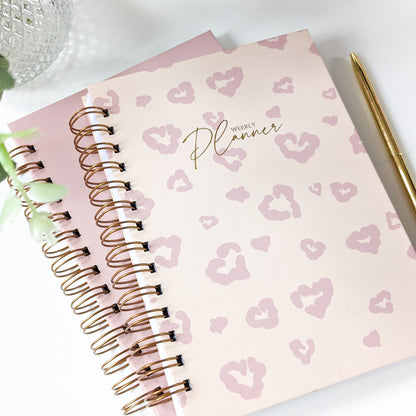 Personalised Undated Planner | Soft Leopard | Mocha