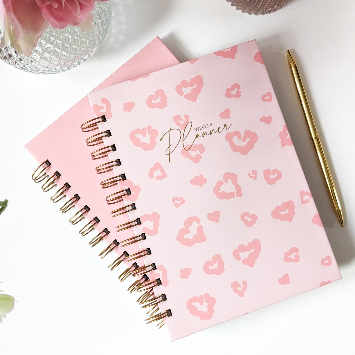 Personalised Undated Planner | Soft Leopard | Dusky Pink