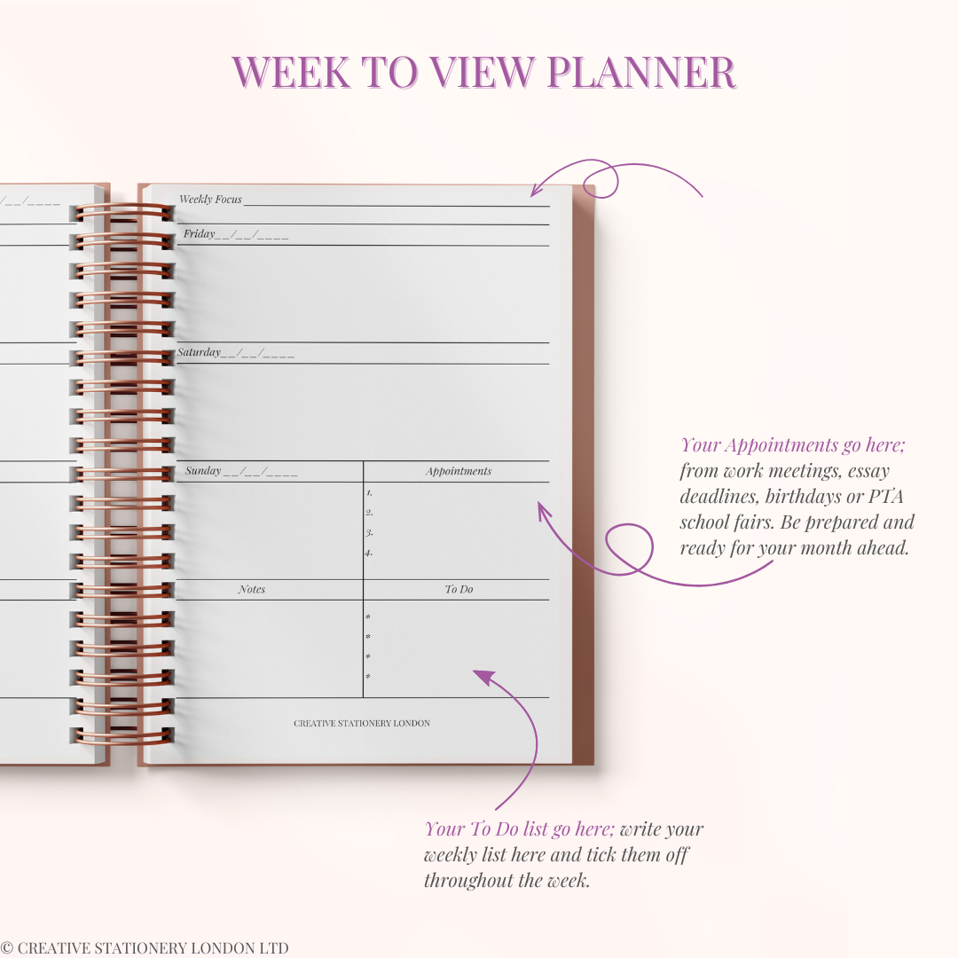 Personalised Undated Planner | Pink