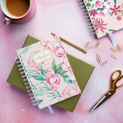 Personalised Luxury Academic Mid Year Diary 25-26 | Floral Collection