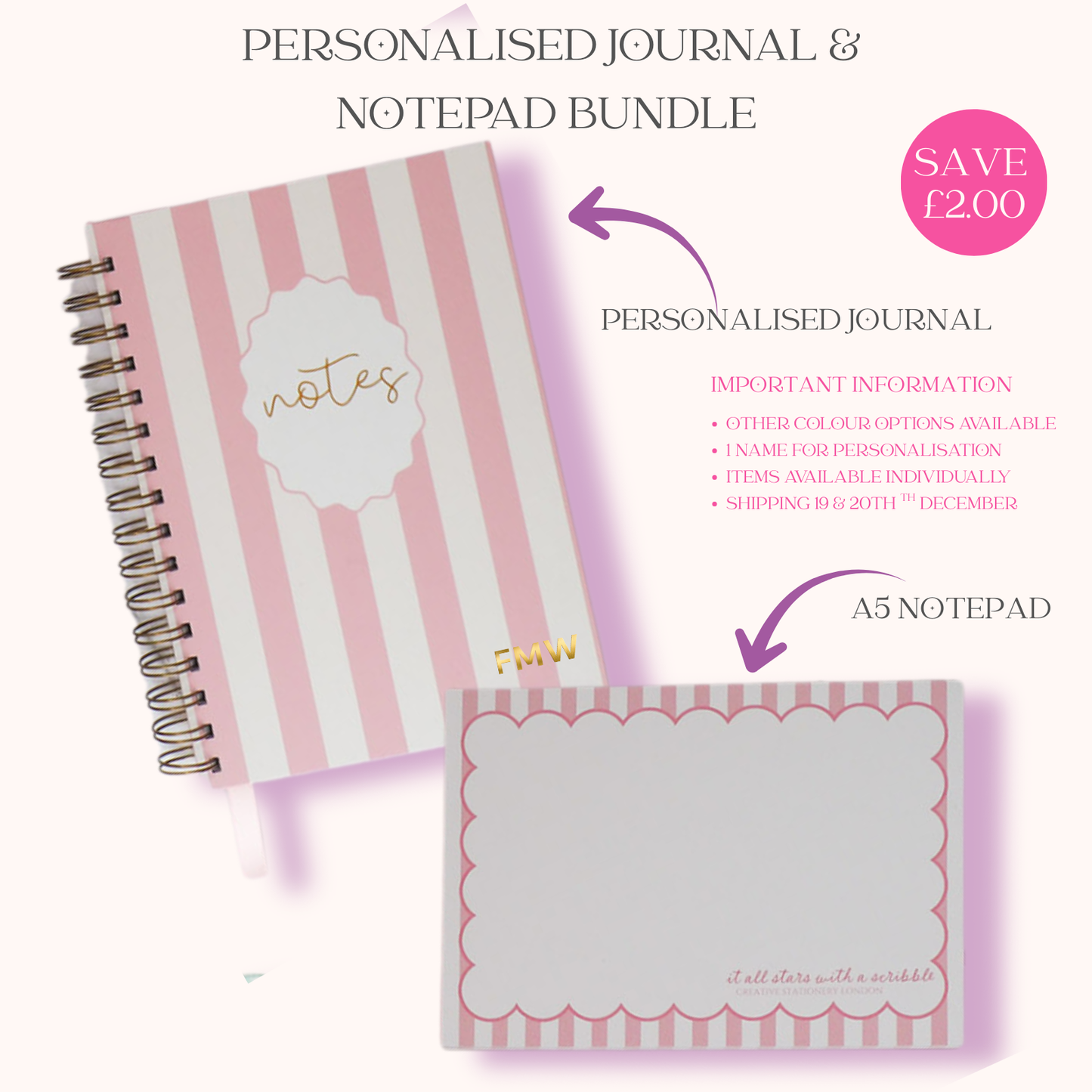 Personalised Journal & Notepad Bundle