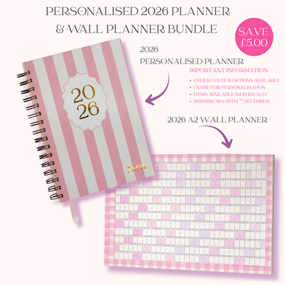 Personalised 2026 Planner & Wall Planner Bundle