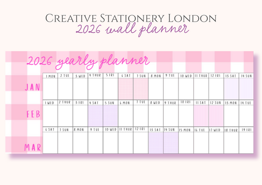 2026 Wall Planner | Pre-Order | Creative Stationery London