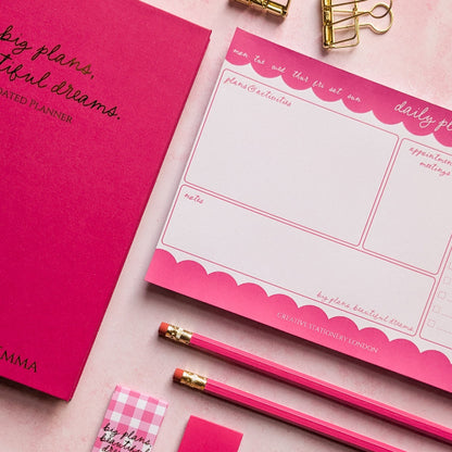 CSL Colour Choice | A5 Daily Desk Planner Pad & Pencil Bundle | Velvet Rose