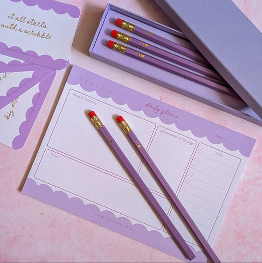 A5 Daily Planner Pad | Pencil Bundle | Lush Lilac