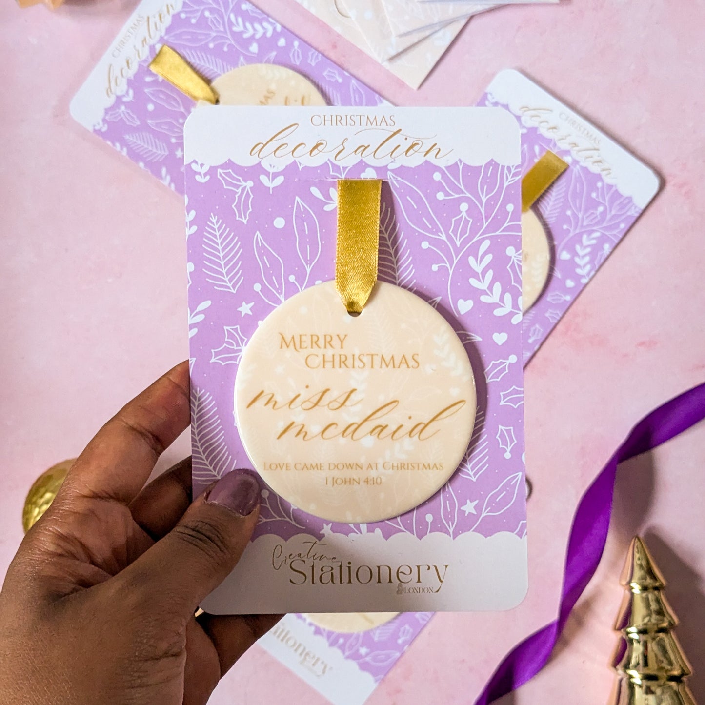 Personalised Keepsake Christmas Faith Ornaments