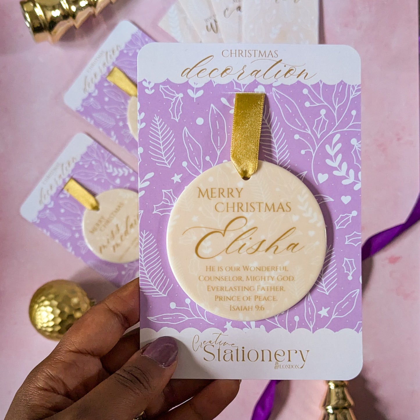 Personalised Keepsake Christmas Faith Ornaments