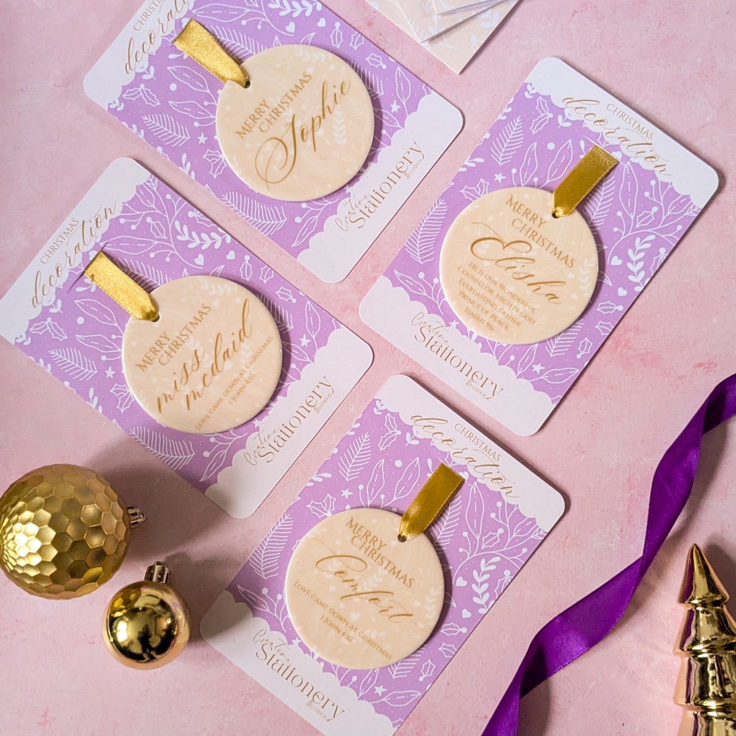 Personalised Keepsake Christmas Faith Ornaments