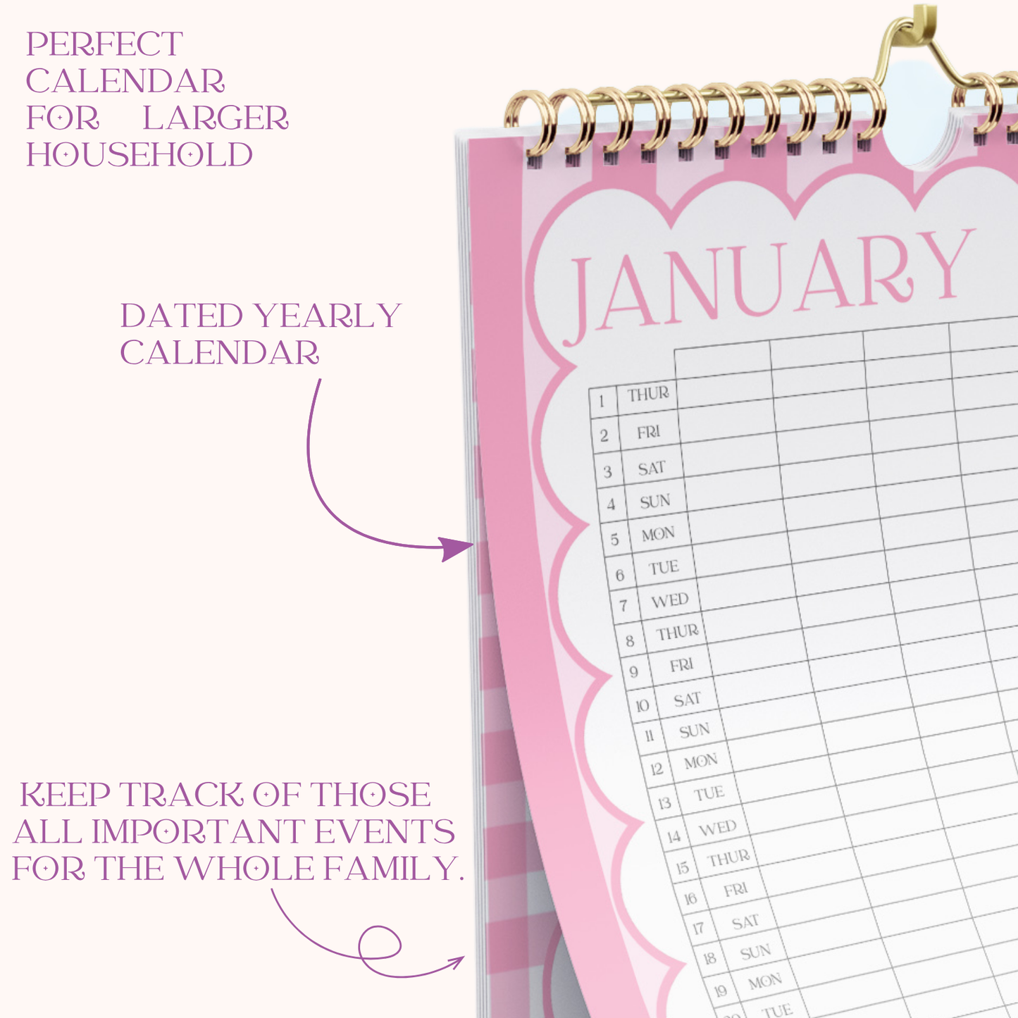 The Family Hub Duo | A3 Family Wall Calendar & A6 Desk Calendar Bundle
