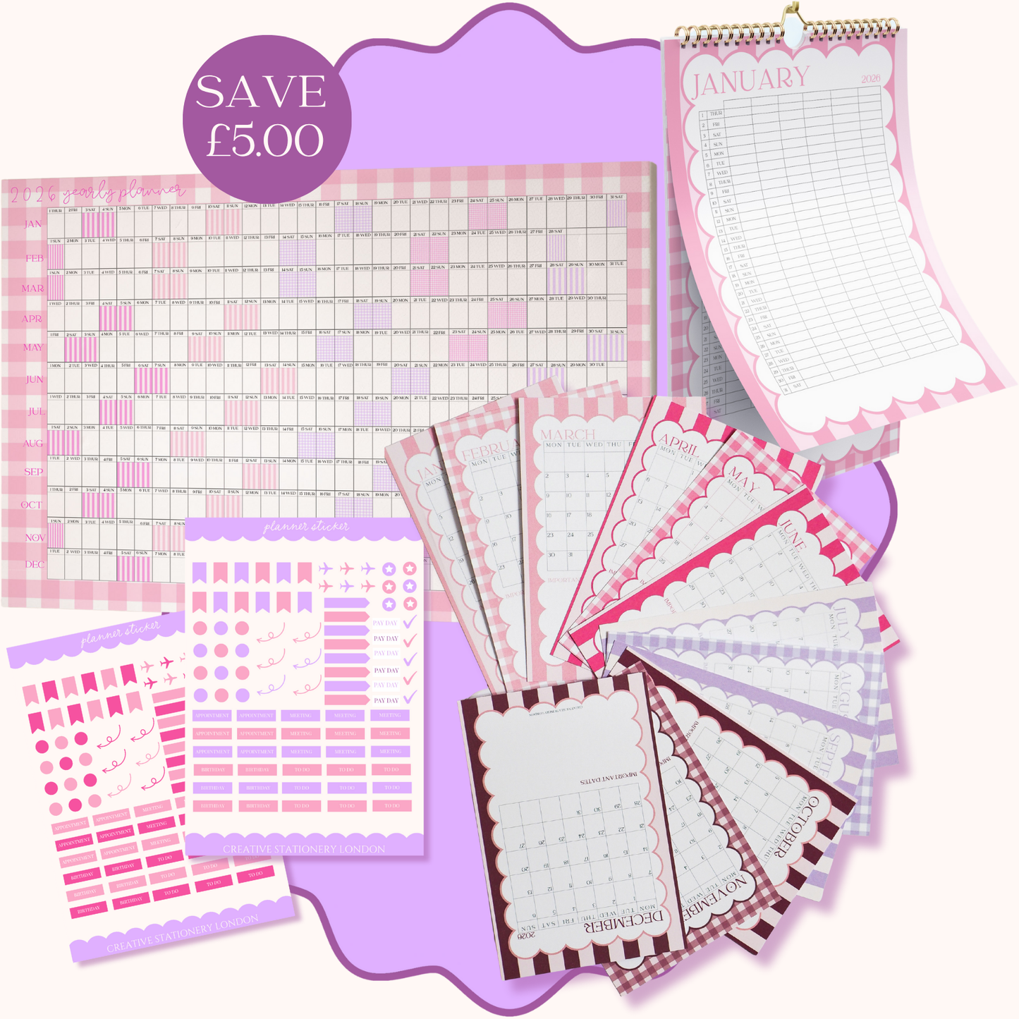 The Complete Planning Set | Wall Planner | A3 Family Calendar Bundle