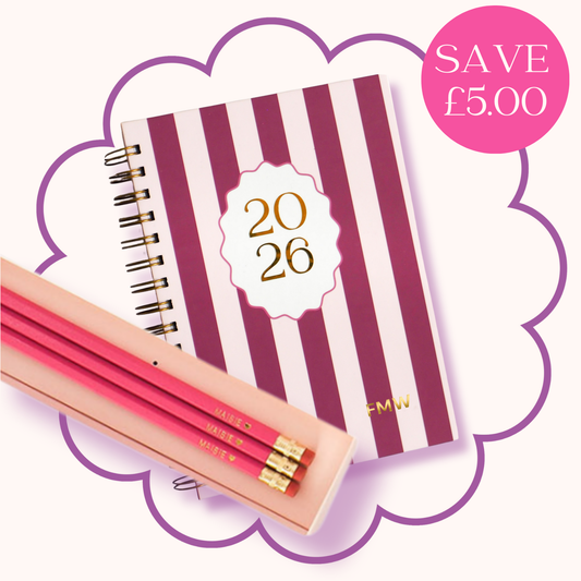 2026 Personalised Planner & Pencils Bundle