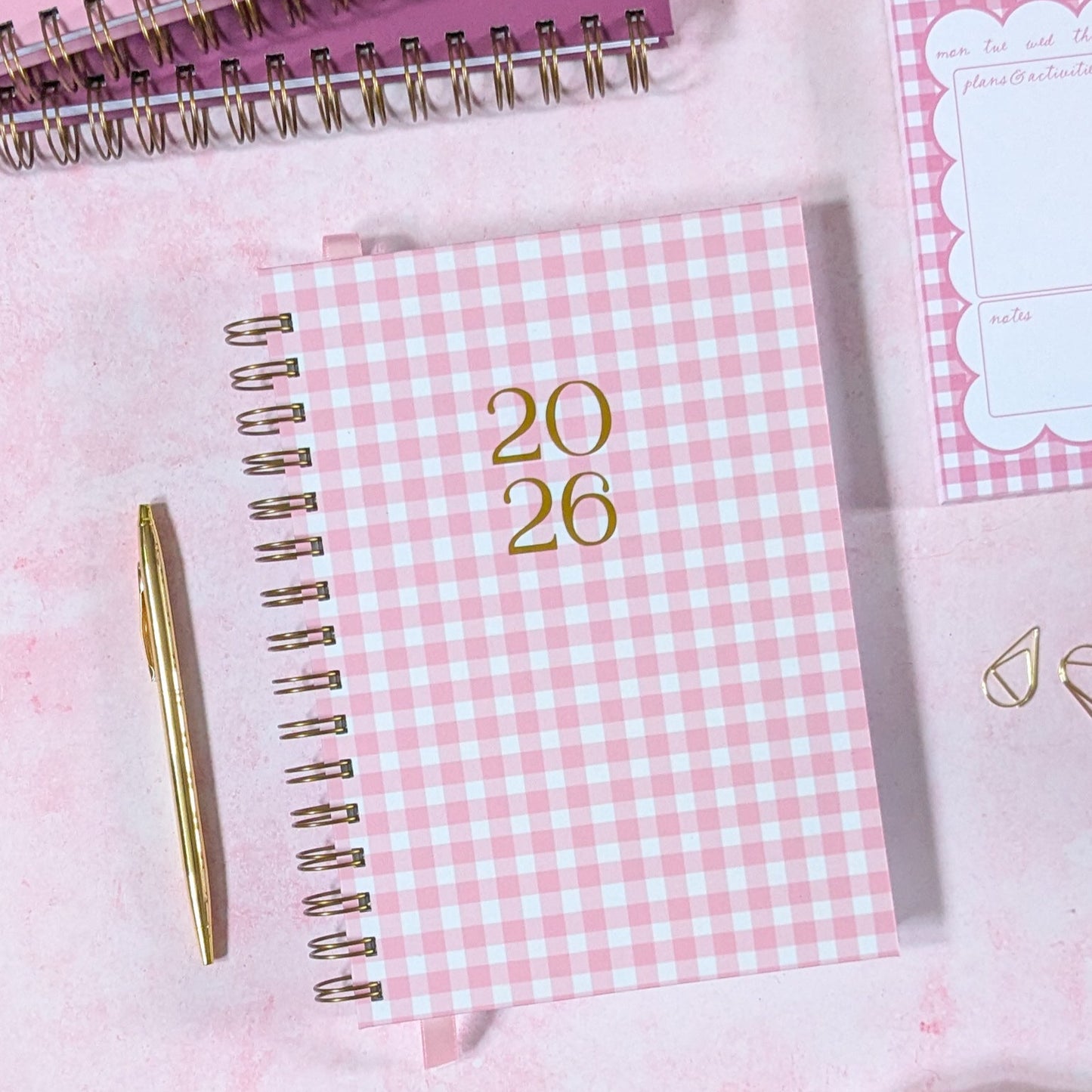 Personalised 2026 Dated Diary | Classic weekly style | Planner edit | Gingham