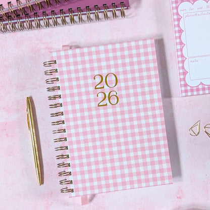 Personalised 2026 Dated Diary | Classic weekly style | Planner edit | Gingham
