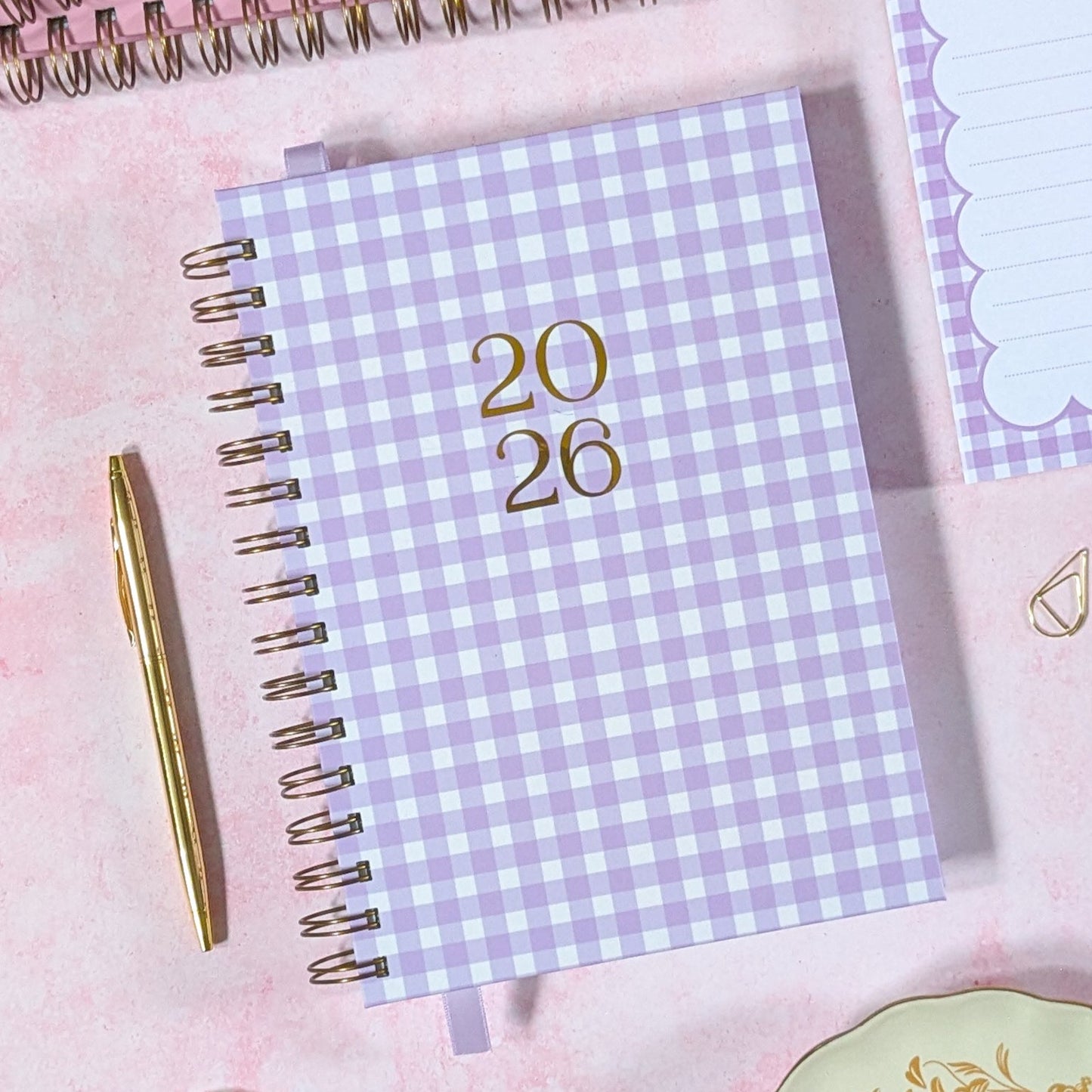 Personalised 2026 Dated Diary | Classic weekly style | Planner edit | Gingham